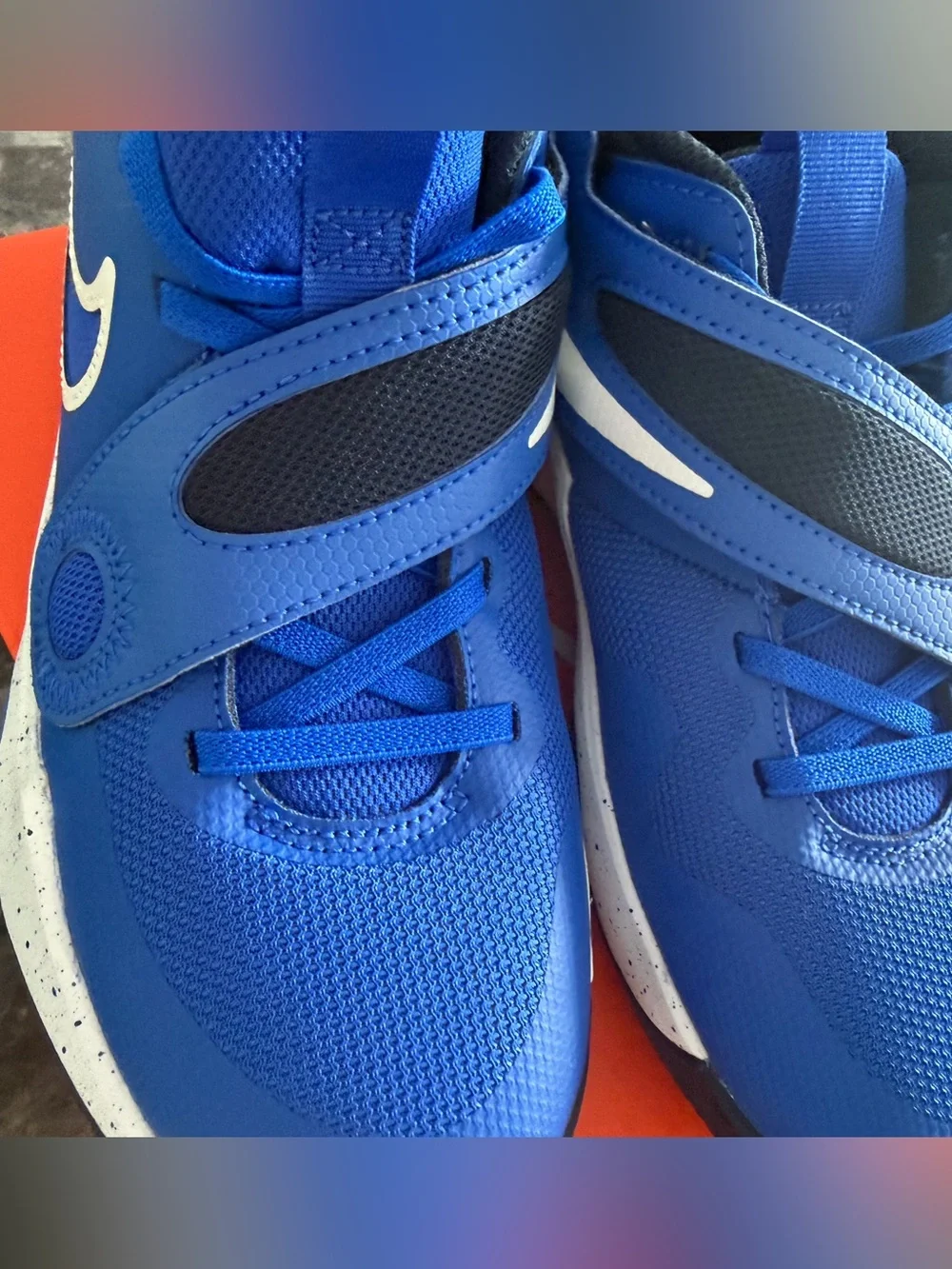 Nike Kids Royal Blue and Black Hook-and-Loop Sneakers- New